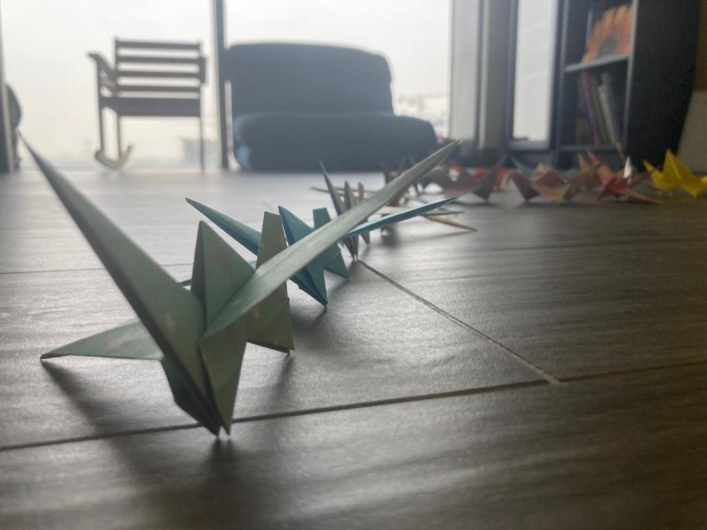 Folding Origami Crane